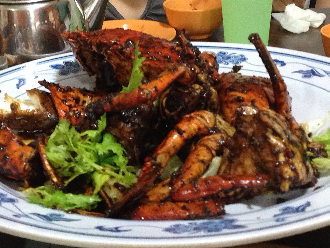 A plate of black pepper crab