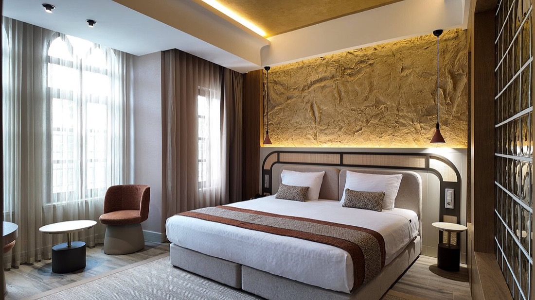 A boutique hotel suite interior