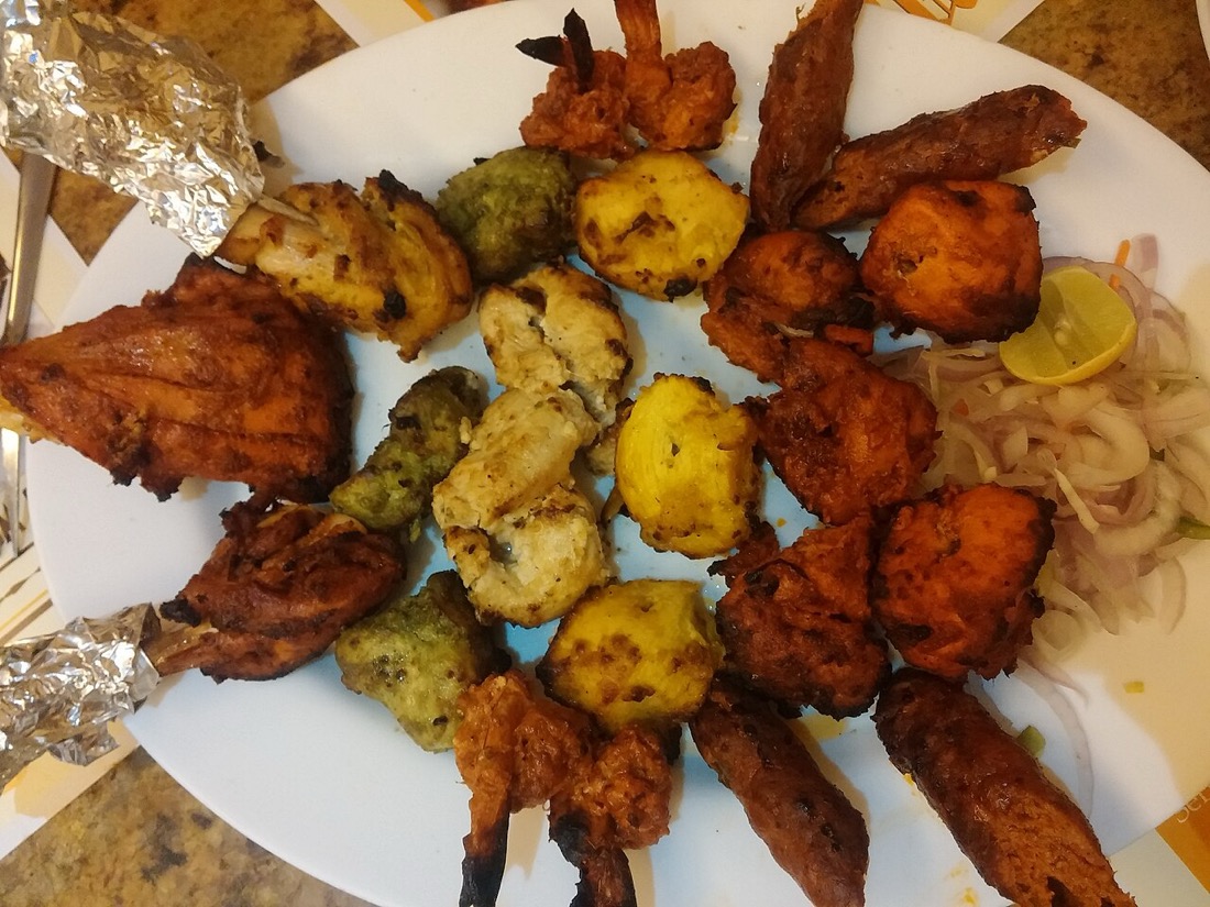 An Indian tandoori platter