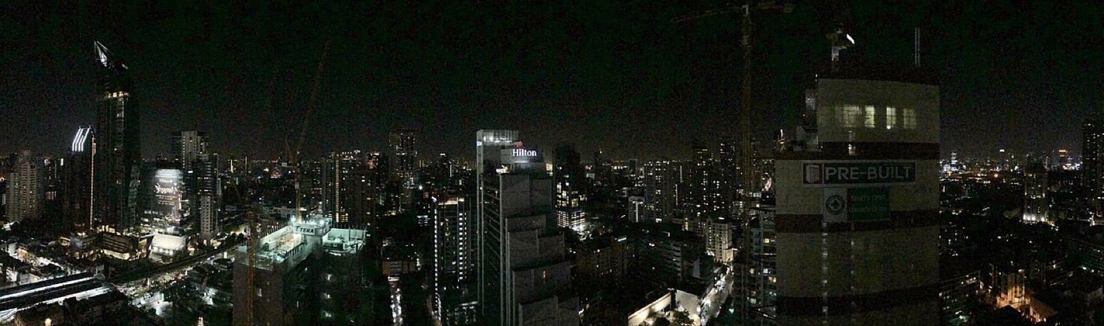 A night panorama of the Sukhumvit district in Bangkok