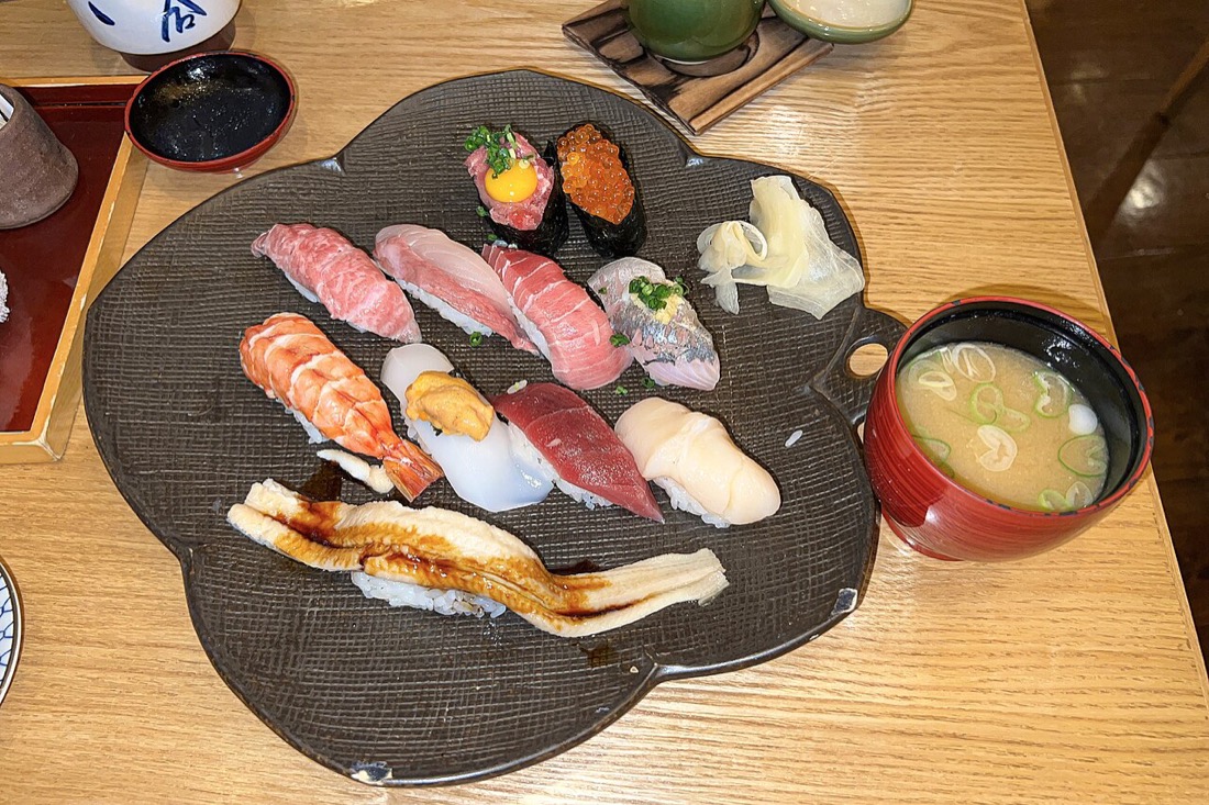 A platter of nigiri sushi