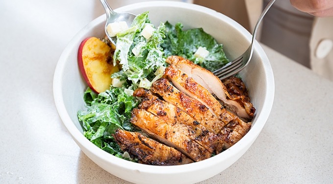 A brunch bowl at Home Work Cafe