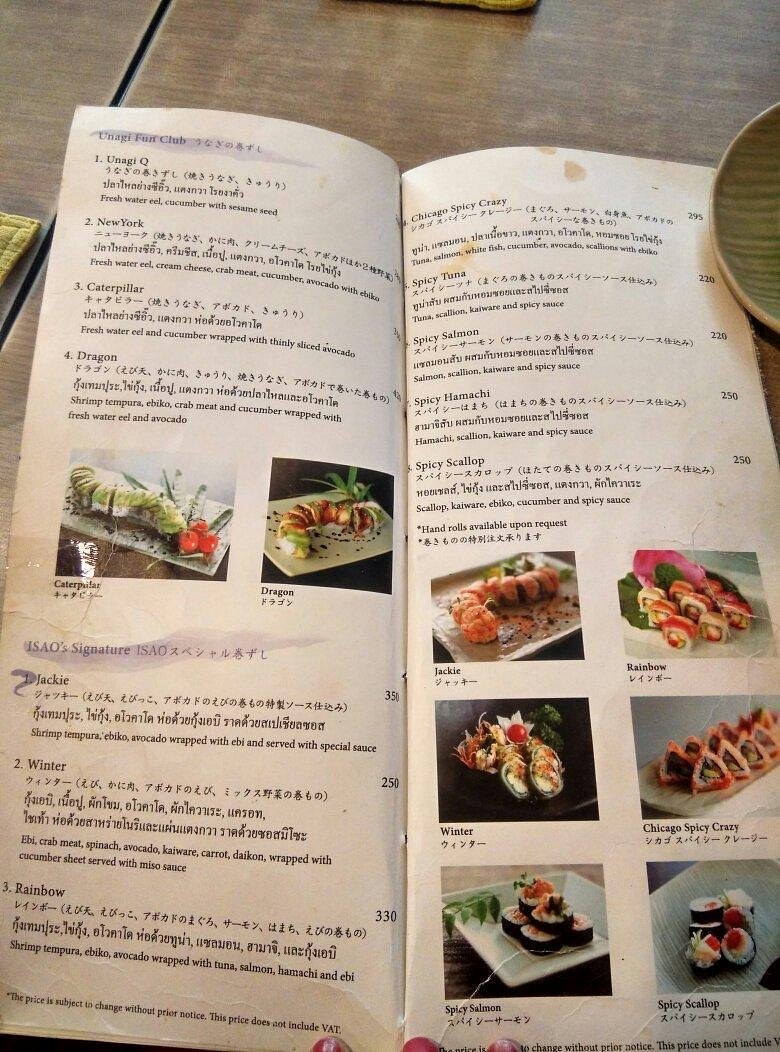 Fusion sushi rolls at Isao