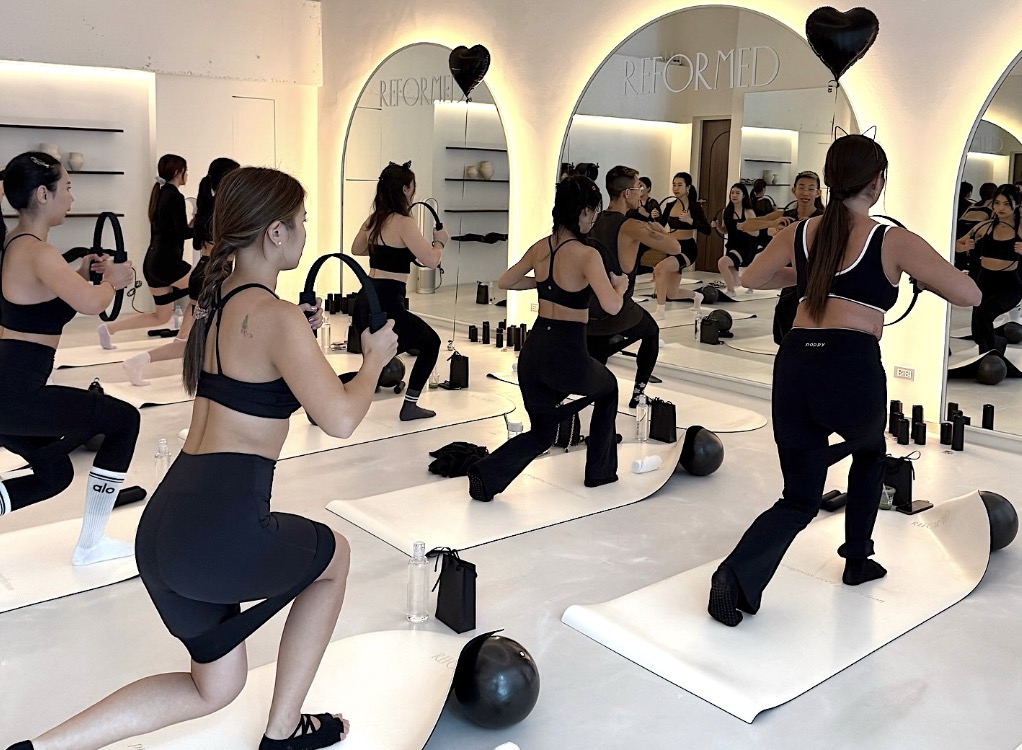 The reformer studio at Reformed Pilates