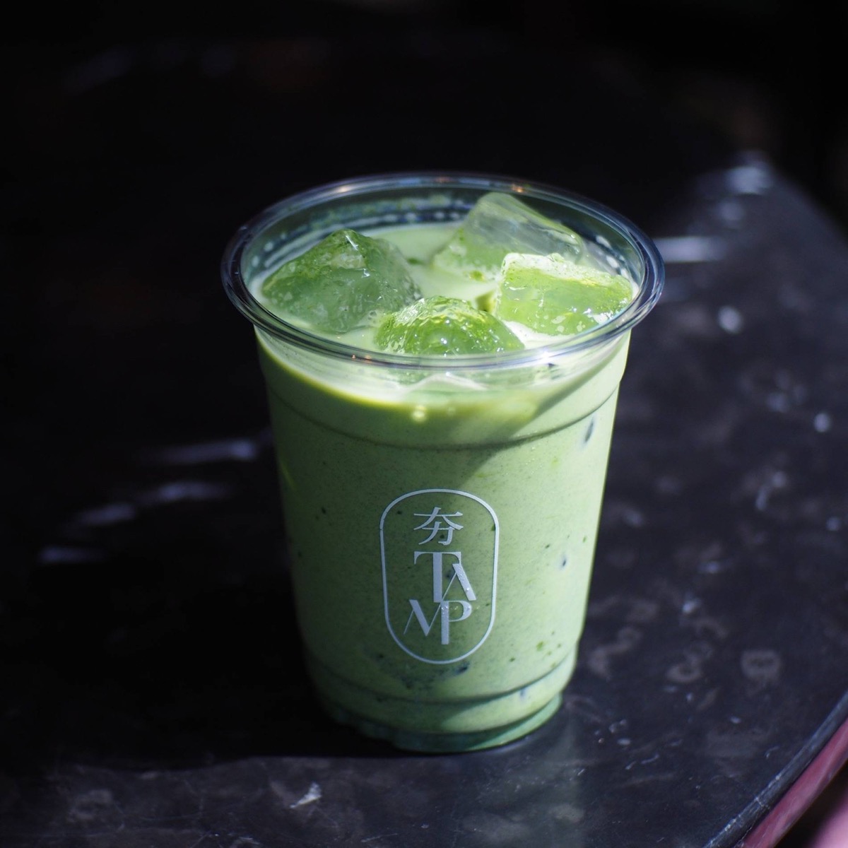 An iced matcha at TAMP kafei and bar